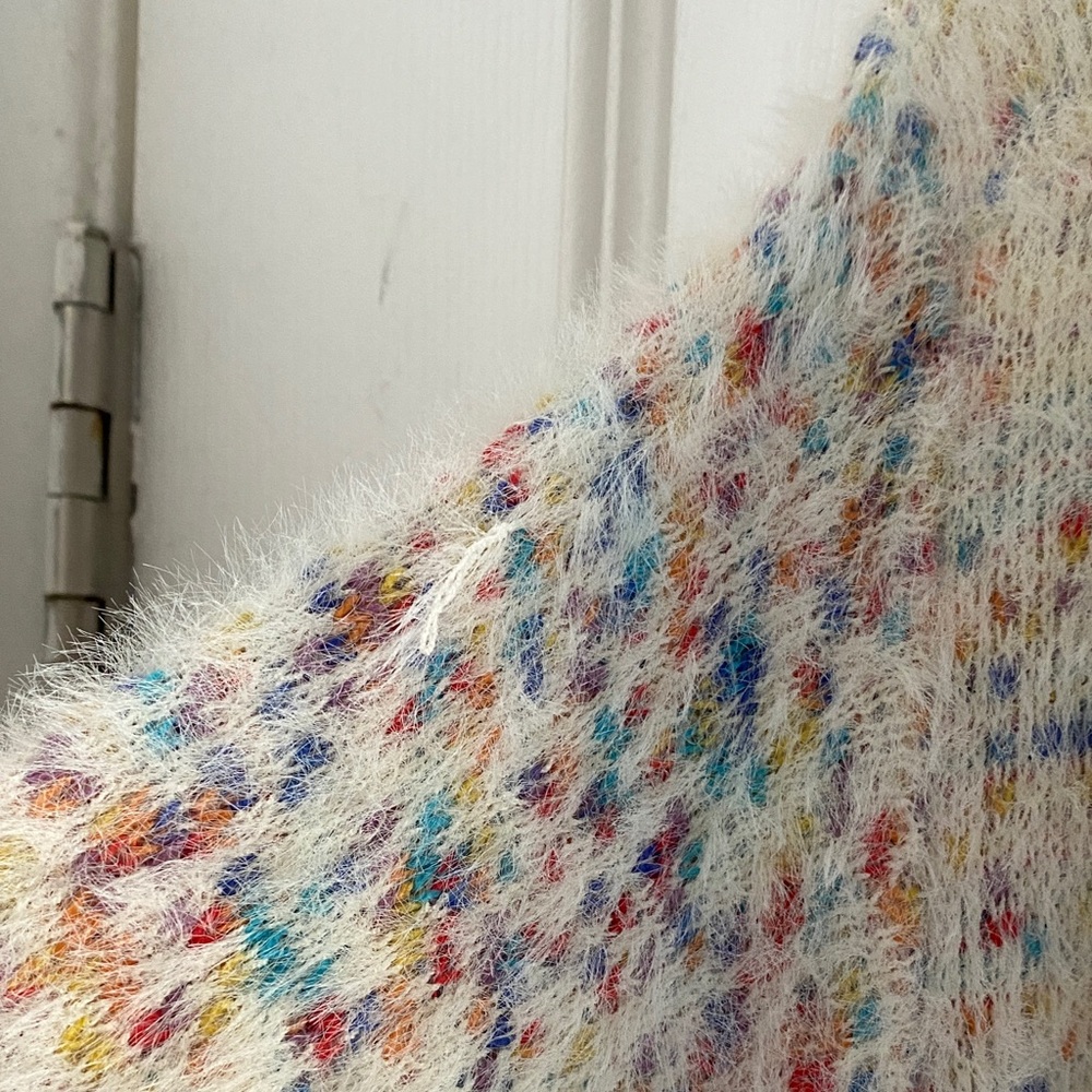 Modcloth Cream Multicolor Open-Front Cardigan - Picture 5 of 7